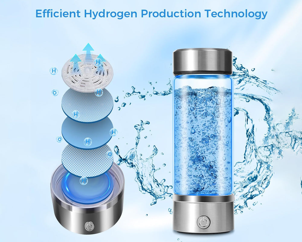 420ml Hydrogen Generator Water Bottle USB Hydrogen Water Ionizer Machine Portable Rechargeable Hydrogen-Infused Water Maker