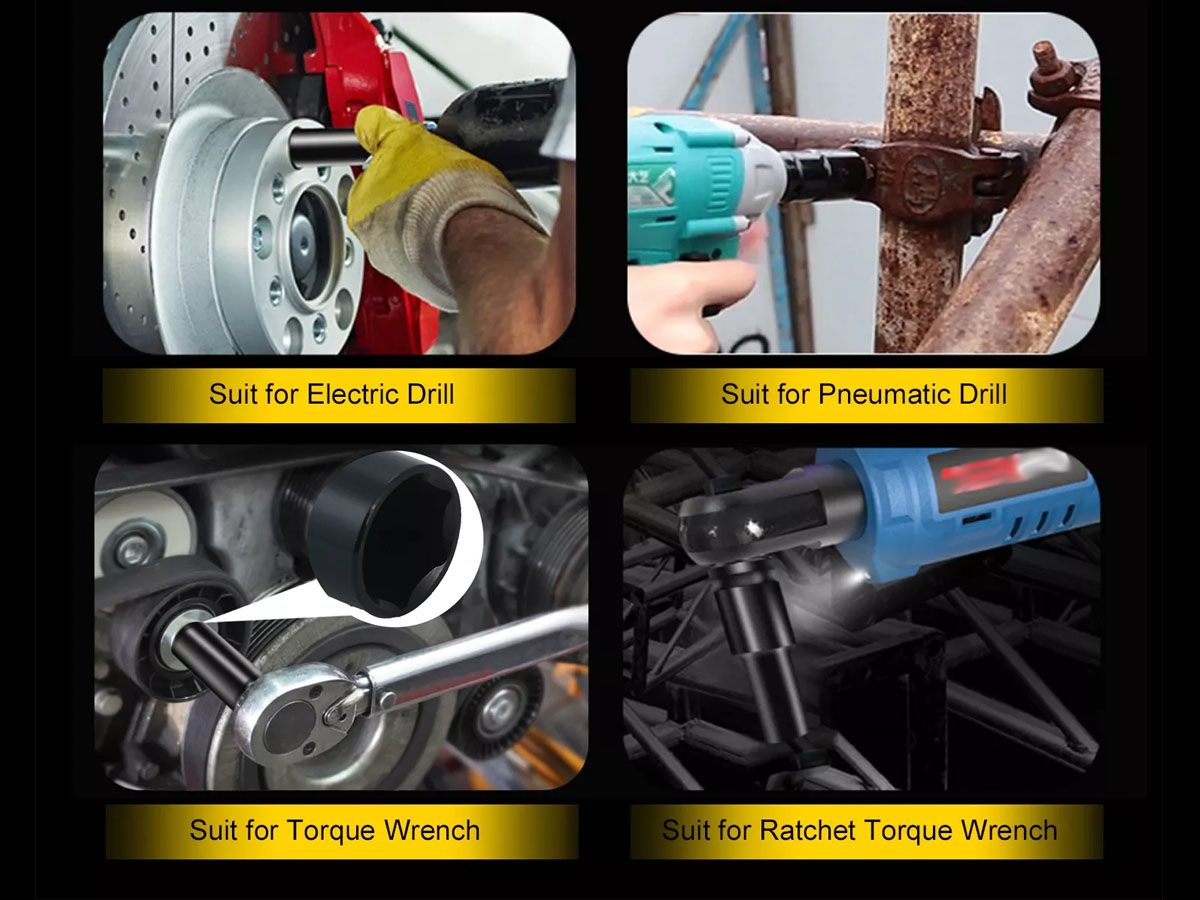 Deep Impact Socket Set 20-in-1 Wrench Accessory Set – High-Carbon Steel Construction, Enhanced Grip, and Durability