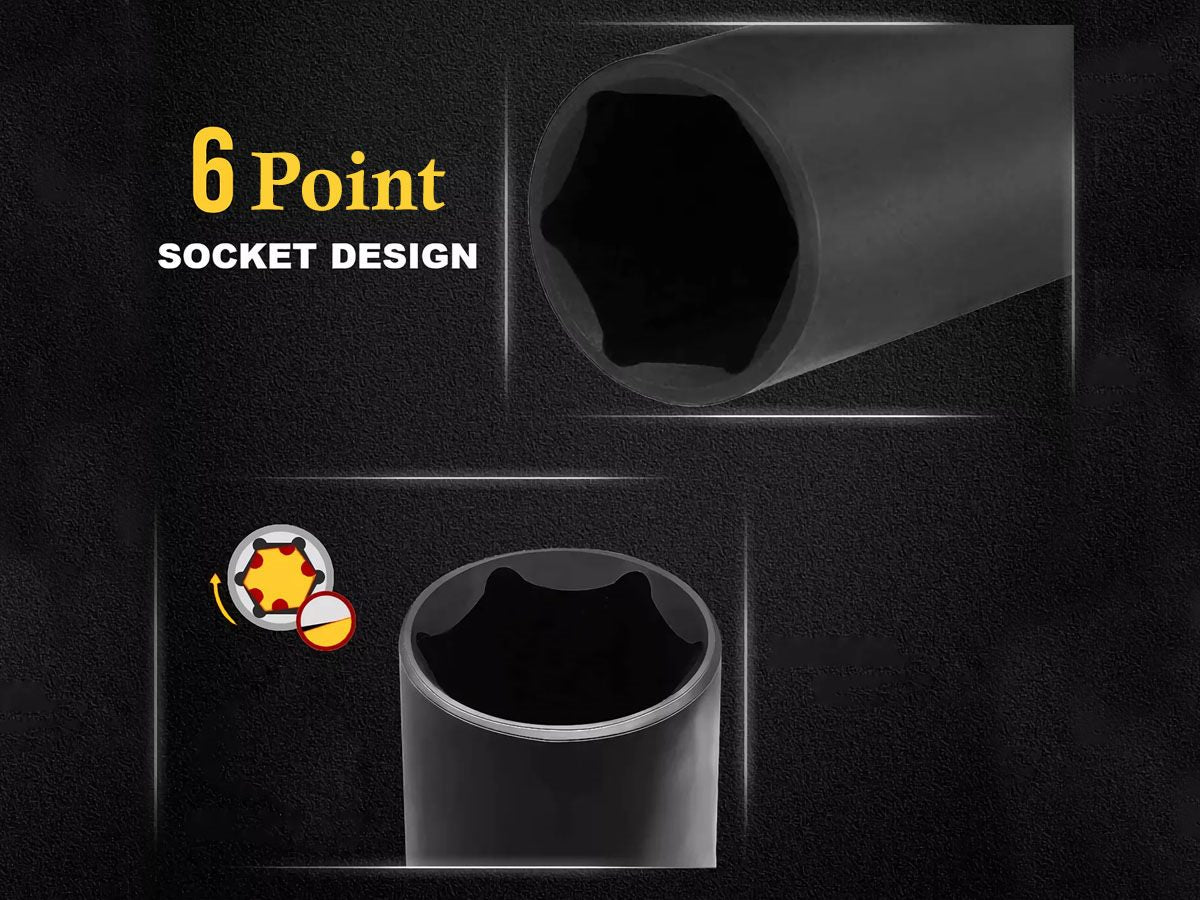 Deep Impact Socket Set 20-in-1 Wrench Accessory Set – High-Carbon Steel Construction, Enhanced Grip, and Durability