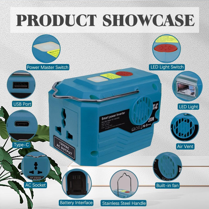 200W Power Inverter for Makita 18v Battery
