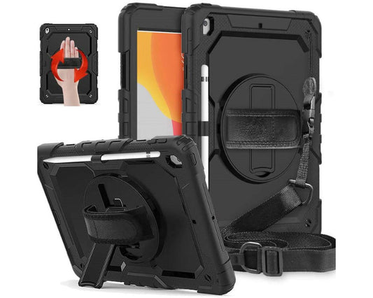 iPad 8 10.2 (2020) Case, iPad 8th Gen 2020 / iPad 7th Gen 2019 Case with Swivel Mount Stylus, Rugged Protective Full Body