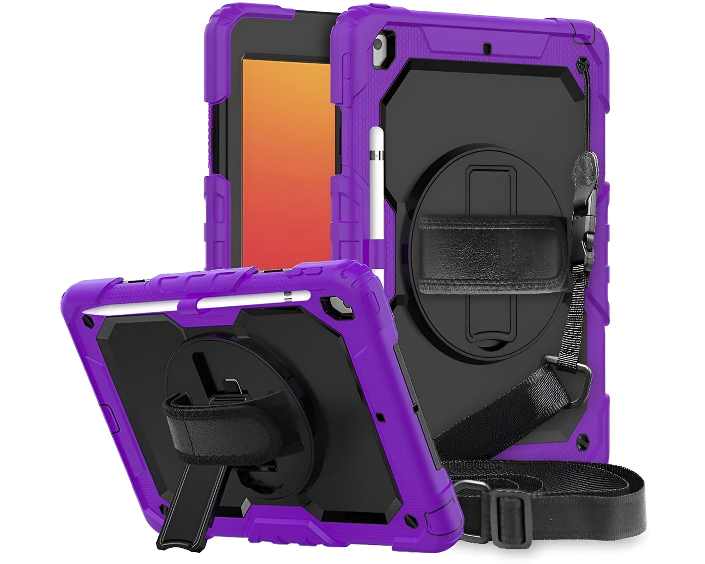 iPad 10.2 Case - Rugged iPad 10.2 Case with Swivel Stand & Strap