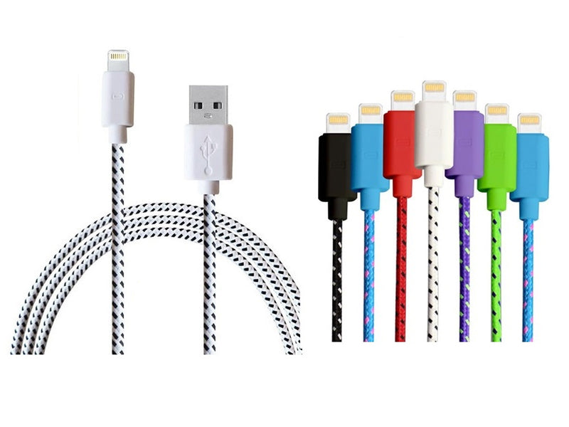 Brand New 3 Meter Braided Fabric Sync Data Cable USB Charger for iPhone 6, 6 Plus, 5, 5C, 5S, and iPad