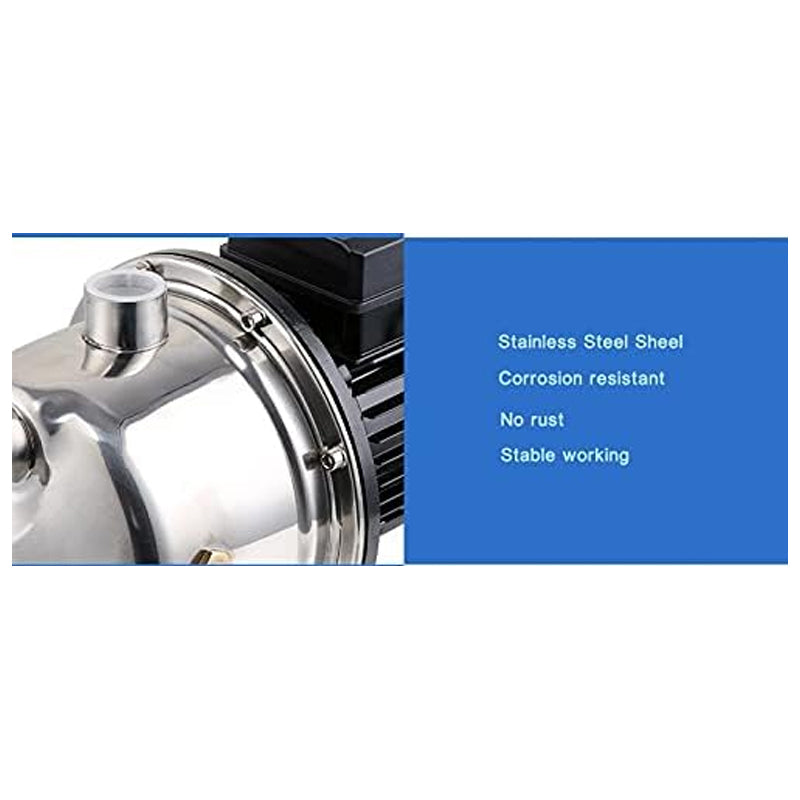 BJZ100E - Stainless Steel Jet Pump for Large Homes – 1 HP Power, Automatic Pressure Control