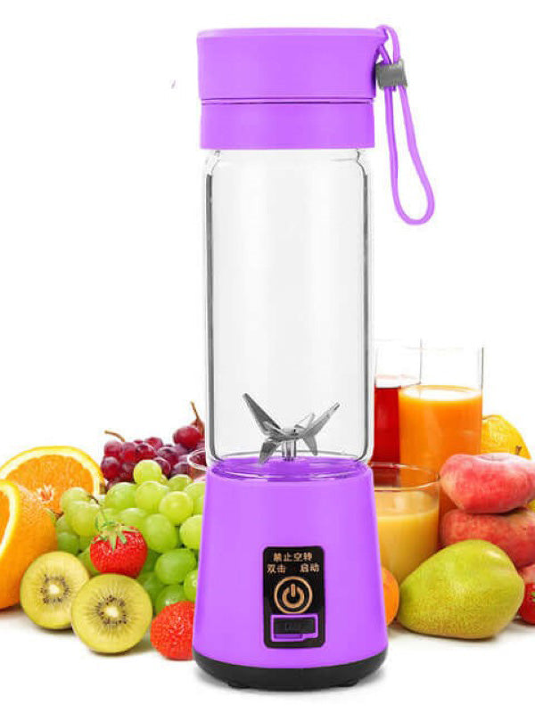Portable Blender Juicer Mixer 380ml- 400Ml Portable Blender Mini Electric Fruit Juicer USB Rechargeable 6 Blades Blender Bottle