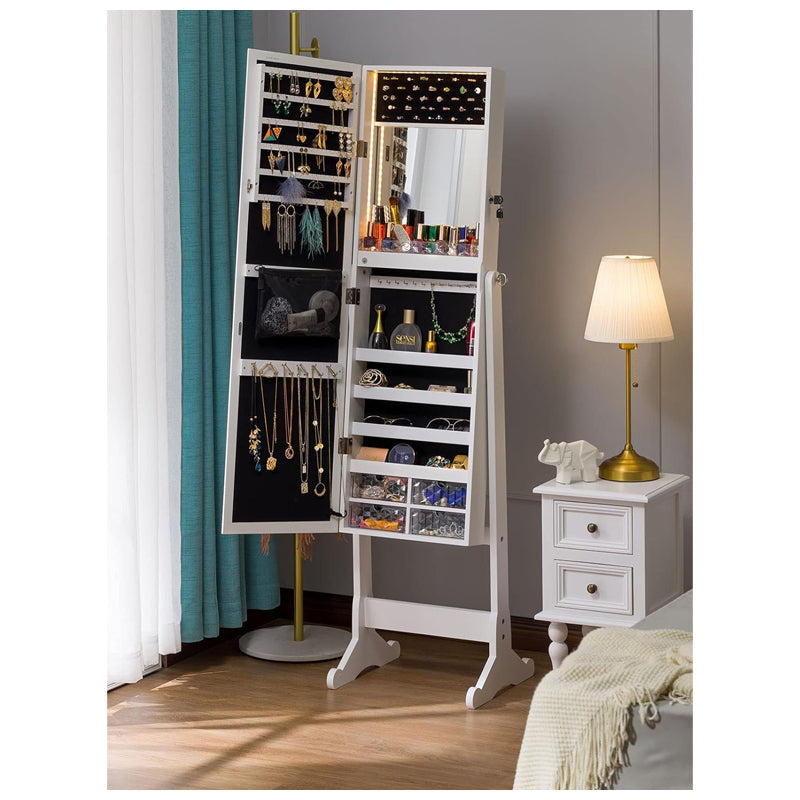 Dressing Mirror with Storage Jewelry Cabinet