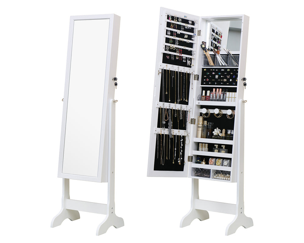 Dressing Mirror with Storage Jewelry Cabinet