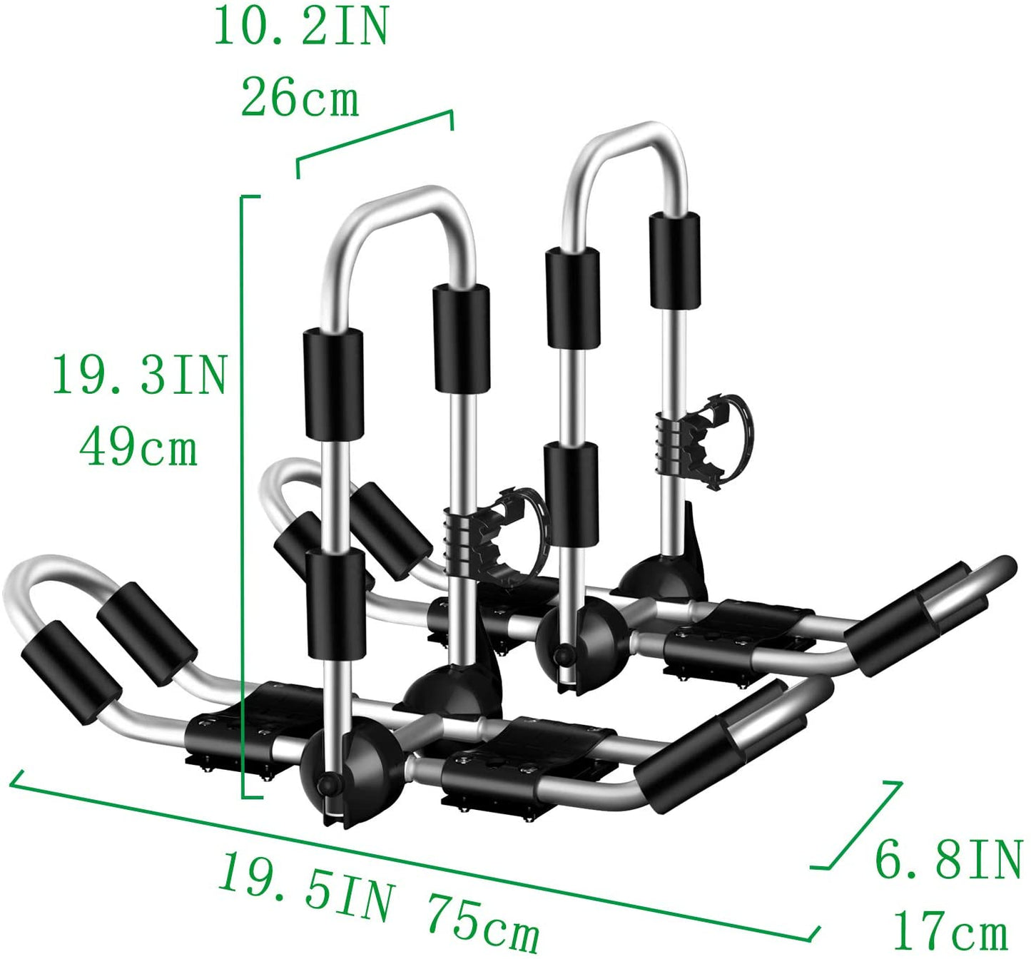 Kayak Roof Rack Surfboard, Canoe and Ski Board Rooftop Mount Carrier Folding Adjustable Bilateral J-Style Rack on SUV, Car and Truck