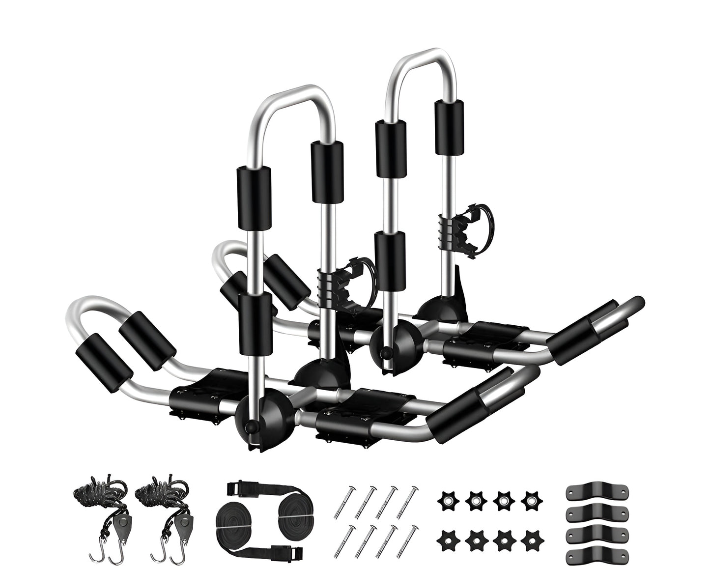 Kayak Roof Rack Surfboard, Canoe and Ski Board Rooftop Mount Carrier Folding Adjustable Bilateral J-Style Rack on SUV, Car and Truck