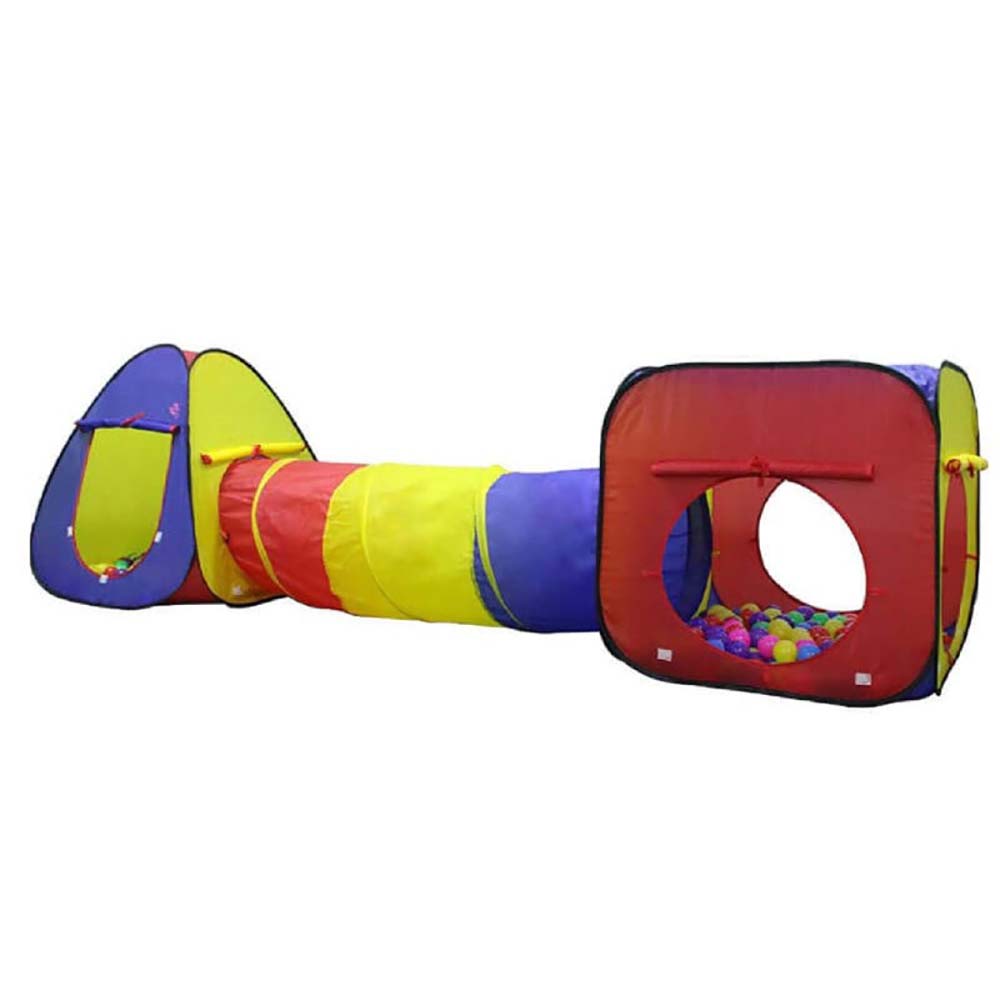 3 Piece Play Tent Activity Set – Crawl Tunnel, Triangle Playhouse and Ball Pit