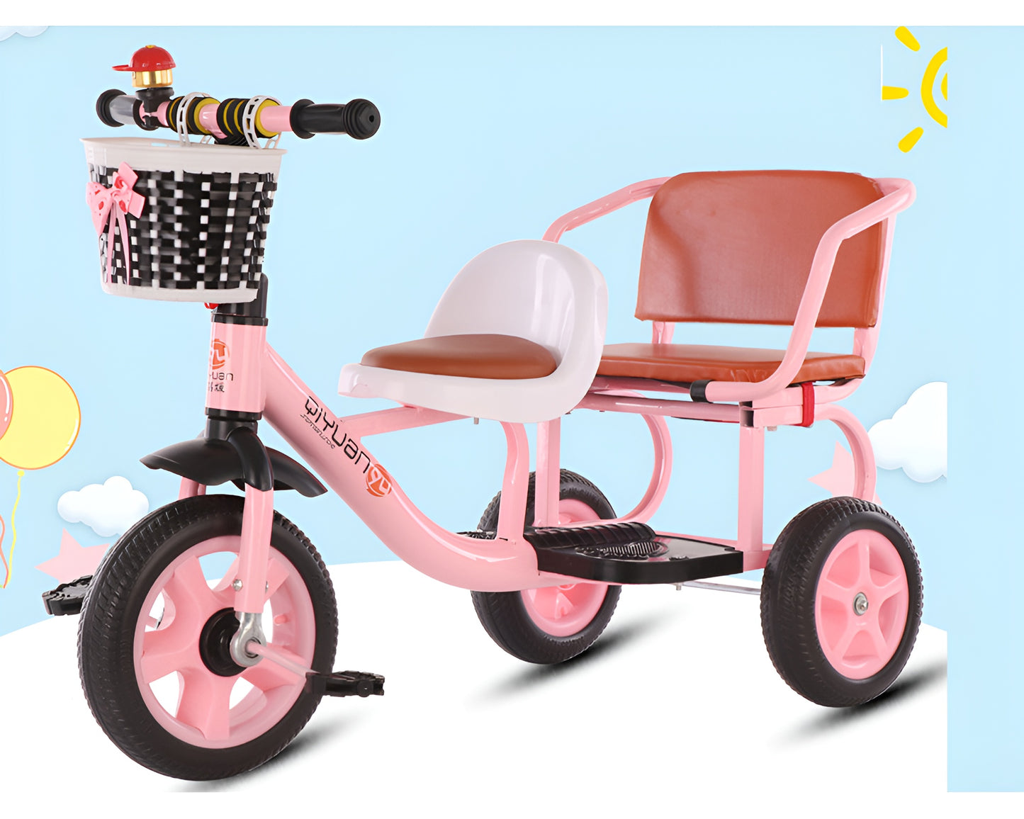 Pink Riding Trike with Pedals – 3 Wheel Balance Ride for Early Learners