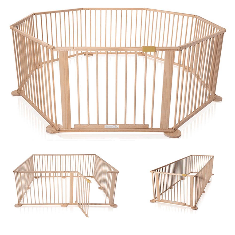 Baby Toddler Deluxe Kids Wooden Large Play pen 8 Panel