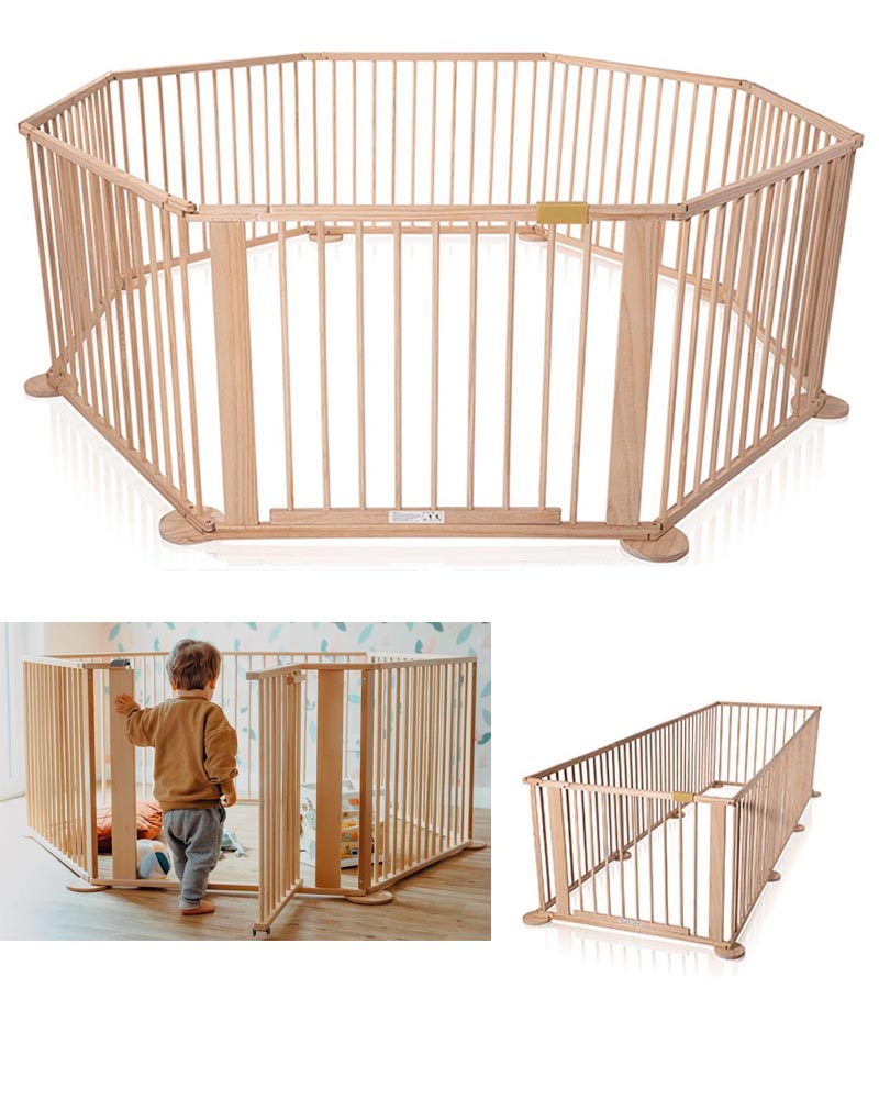 Baby Toddler Deluxe Kids Wooden Large Play pen 8 Panel