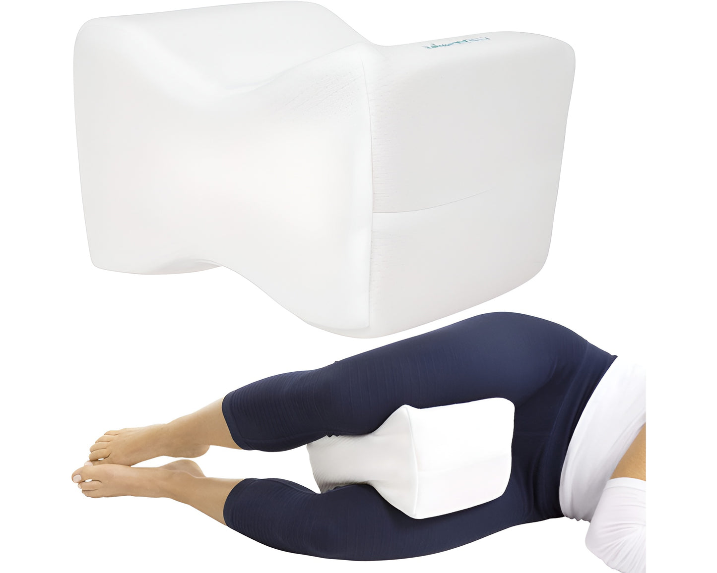 Xtra-Comfort Memory Foam Knee Pillow - Orthopedic Sciatica, Back, Under Leg, Hip and Joint Support for Side Sleepers