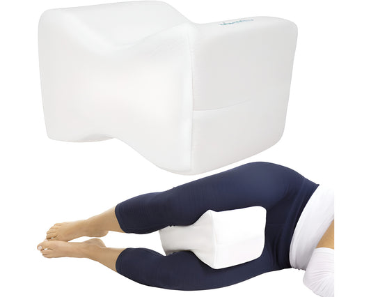 Xtra-Comfort Memory Foam Knee Pillow - Orthopedic Sciatica, Back, Under Leg, Hip and Joint Support for Side Sleepers