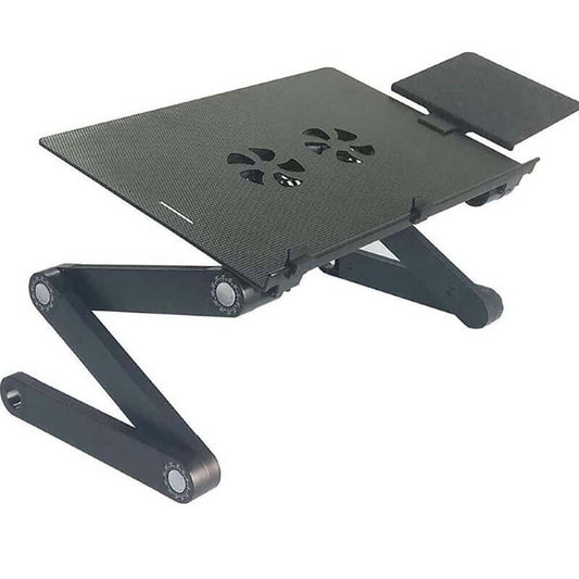 Laptop Stand for Bed and Sofa, Cozy Desk Portable Adjustable Laptop Table Stand Up/Sitting with 2 CPU Cooling Fans and Mouse Pad