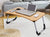 Laptop Bed Table Breakfast Tray with Foldable Legs Portable Lap Standing Desk Notebook Stand Reading Holder for Couch Sofa Floor Kids, Walnut