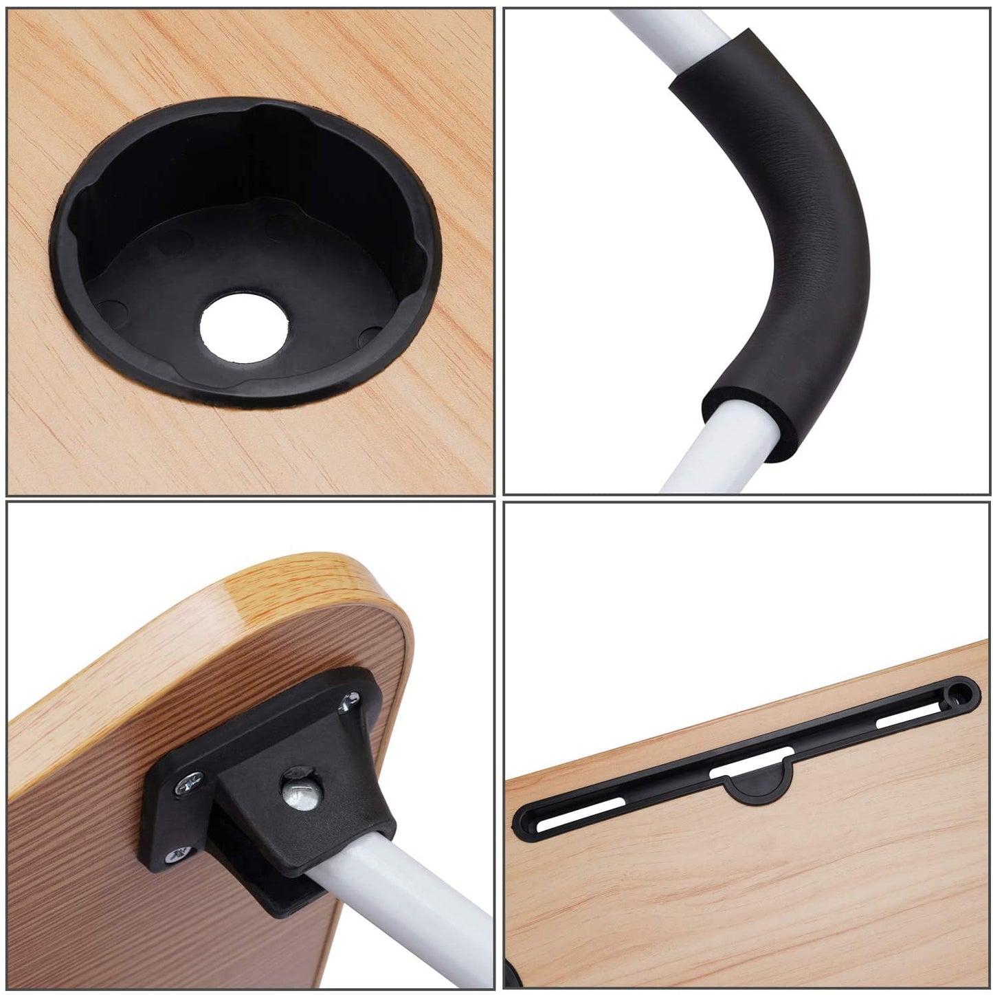 Laptop Bed Table Breakfast Tray with Foldable Legs Portable Lap Standing Desk Notebook Stand Reading Holder for Couch Sofa Floor Kids, Walnut