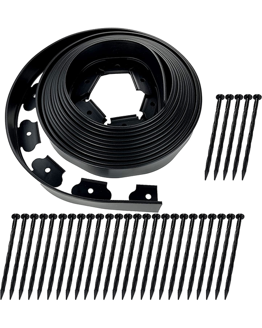 2PCS 10M No-Dig Lawn Edging Border – Easy Installation Flexible Garden Edging with 30 Ground Pegs
