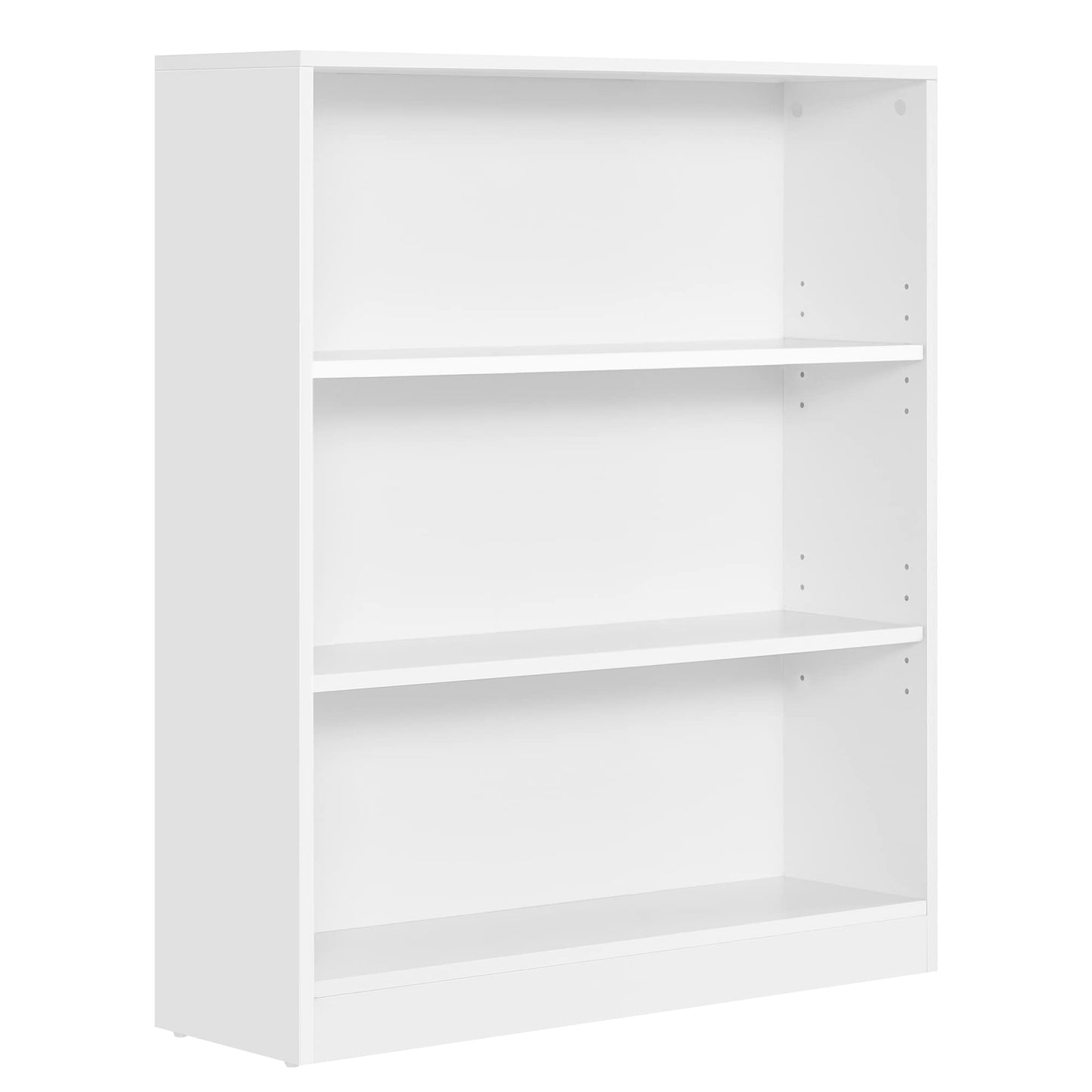 VASAGLE 3 Tier Bookcase with Adjustable Shelves – White