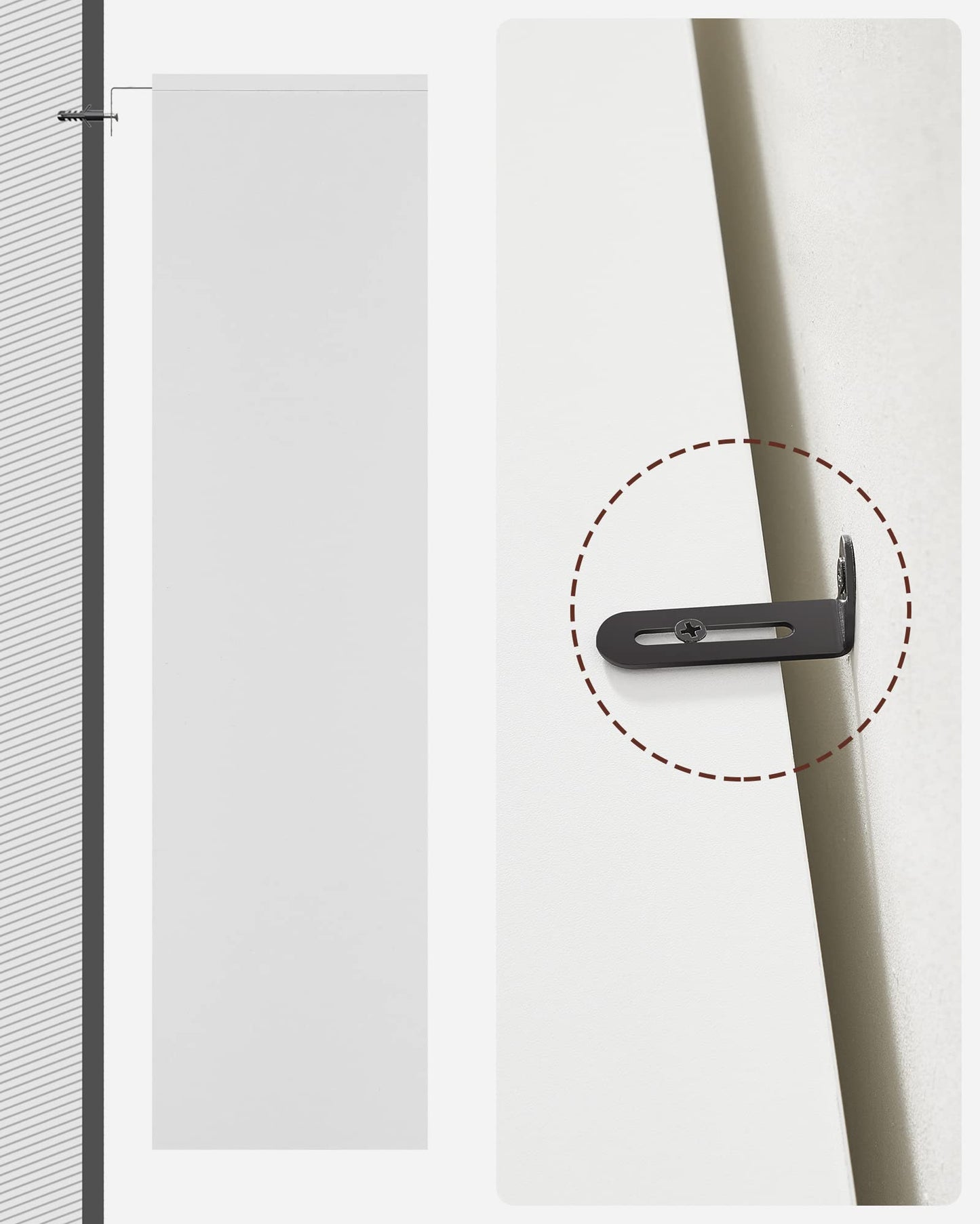 VASAGLE 3 Tier Bookcase with Adjustable Shelves – White