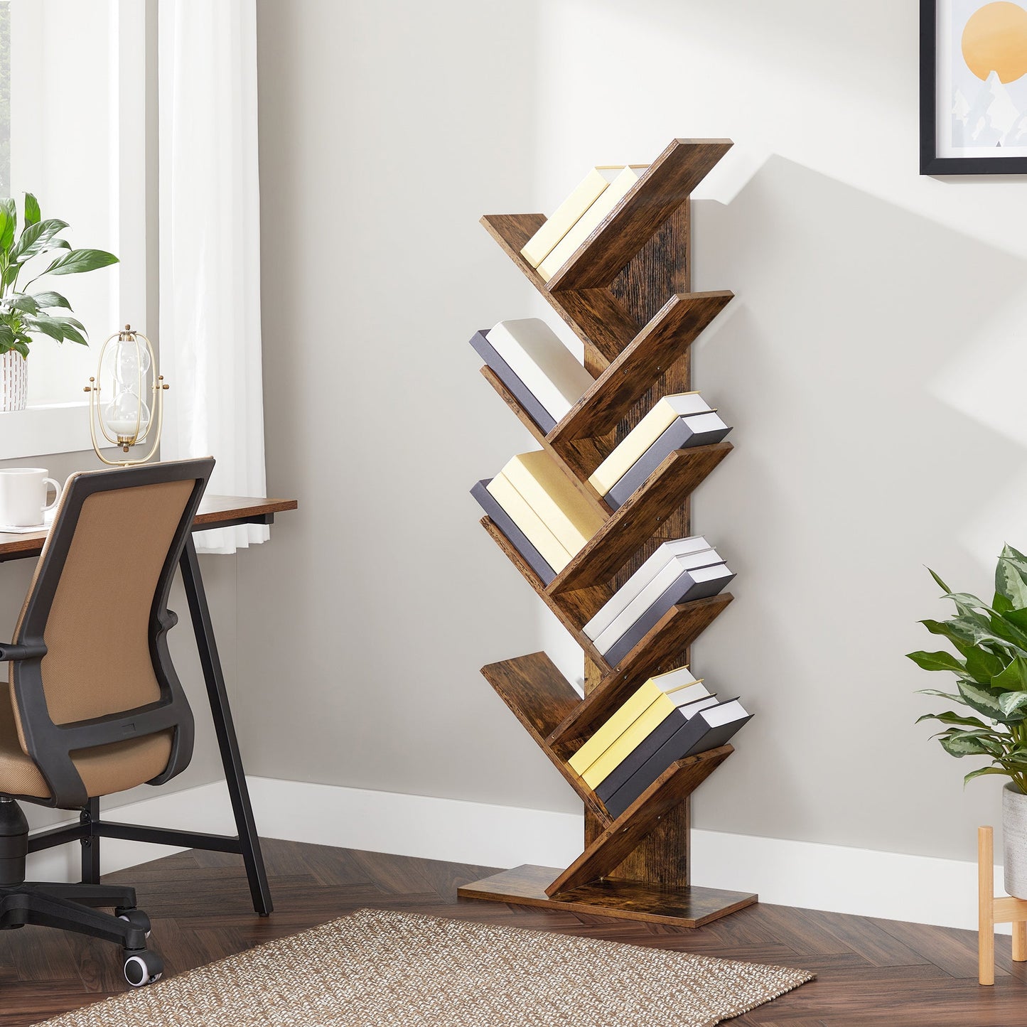 VASAGLE  Bookshelves Display Unit Tree-Shaped - Brown