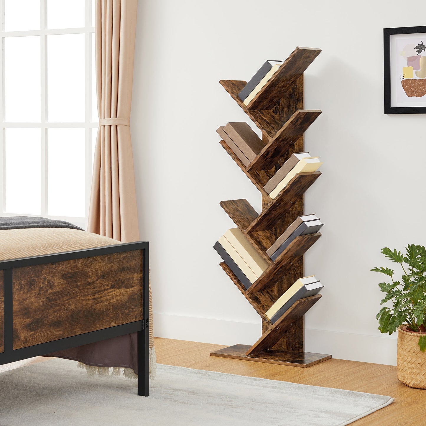 VASAGLE  Bookshelves Display Unit Tree-Shaped - Brown