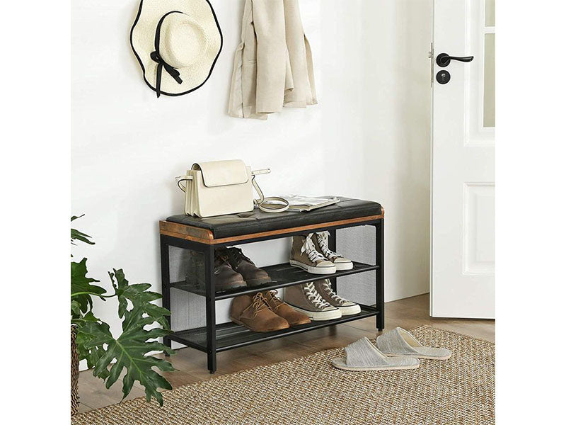 Cushioned Top Industrial Shoe Rack Bench