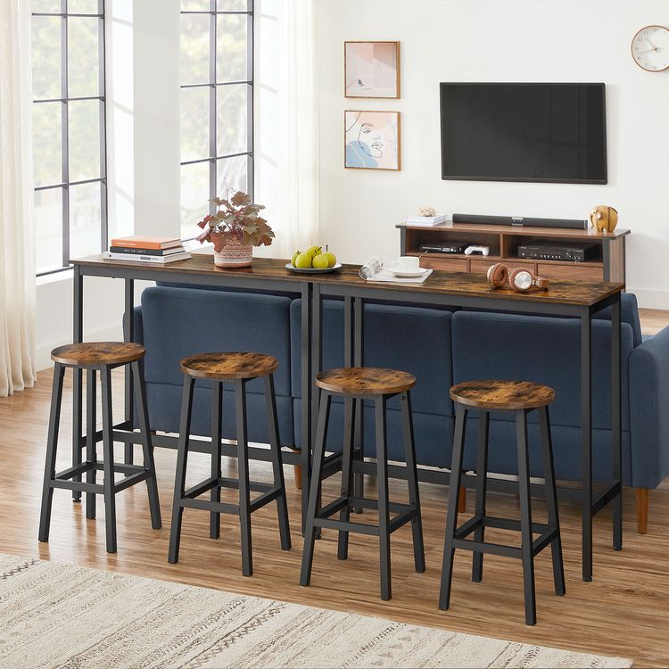 Pub-Style Bar Table and 2 Stools – Ideal for Small Kitchens, Breakfast Nooks & Apartments