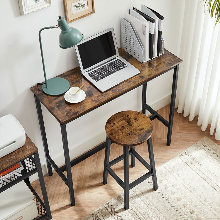 Pub-Style Bar Table and 2 Stools – Ideal for Small Kitchens, Breakfast Nooks & Apartments