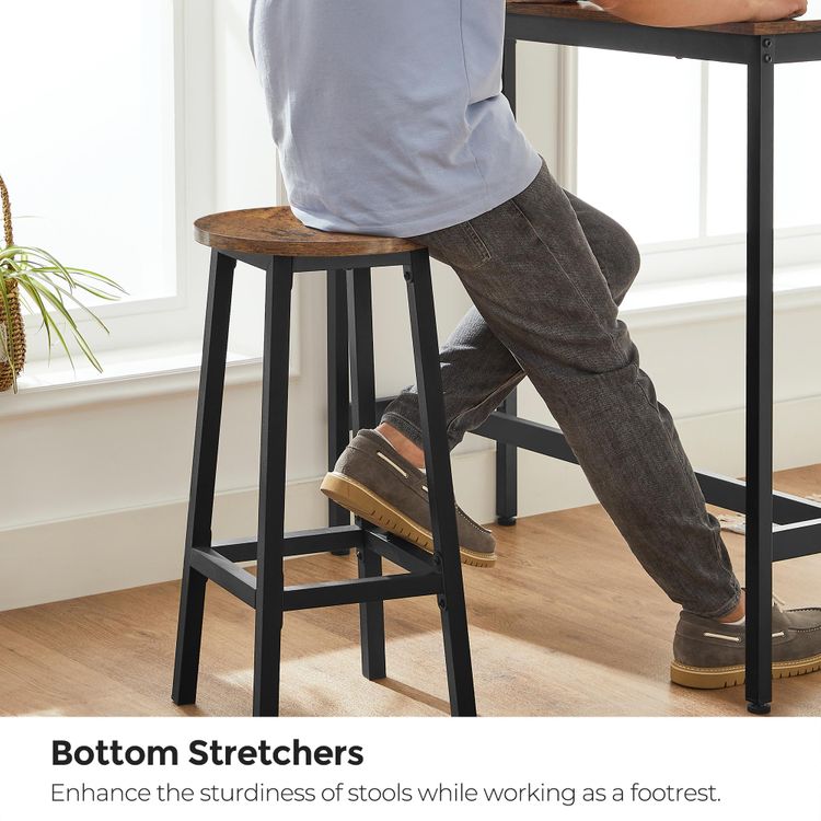 Pub-Style Bar Table and 2 Stools – Ideal for Small Kitchens, Breakfast Nooks & Apartments