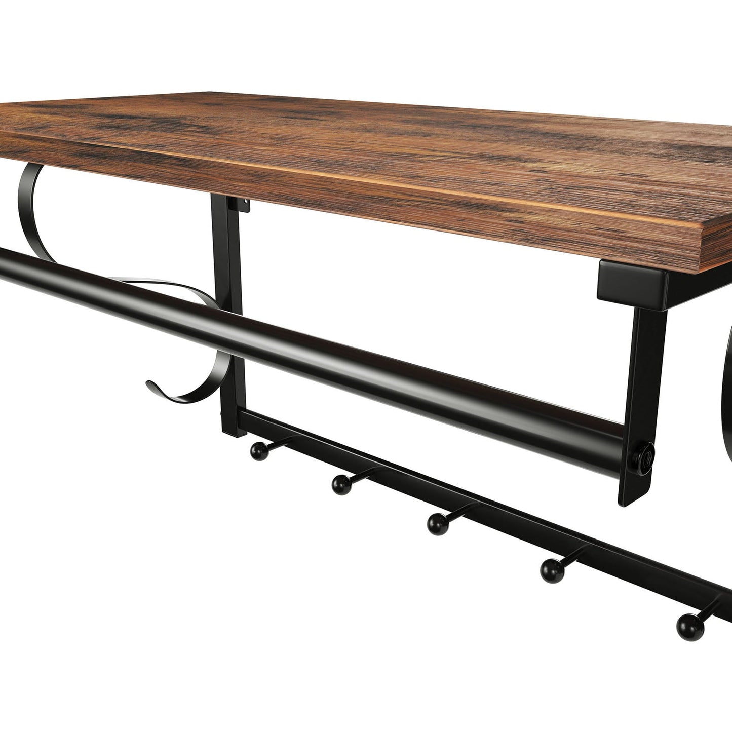 VASAGLE Wall Mounted Coat Rack With Shelf