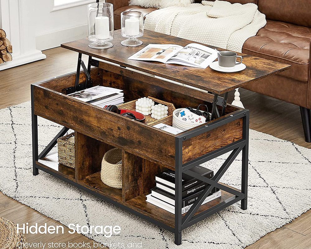 VASAGLE Coffee Table, Storage Compartments