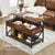 VASAGLE Coffee Table, Storage Compartments