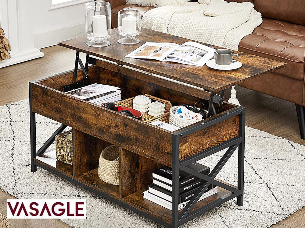 VASAGLE Coffee Table, Storage Compartments