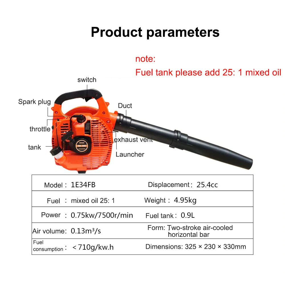 Multi-Function Garden Leaf Blower - Cordless Petrol, Lightweight with Ergonomic Handheld Design, Powerful 2-Stroke Air Cooled Engine