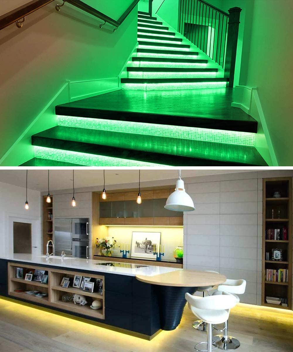 LED Strip Lights Kit – 32.8Ft RGB Color Changing Light Strip with Remote, Controller Box, and Support Clips for Bedroom, Room, Kitchen, Home, and Party Decoration