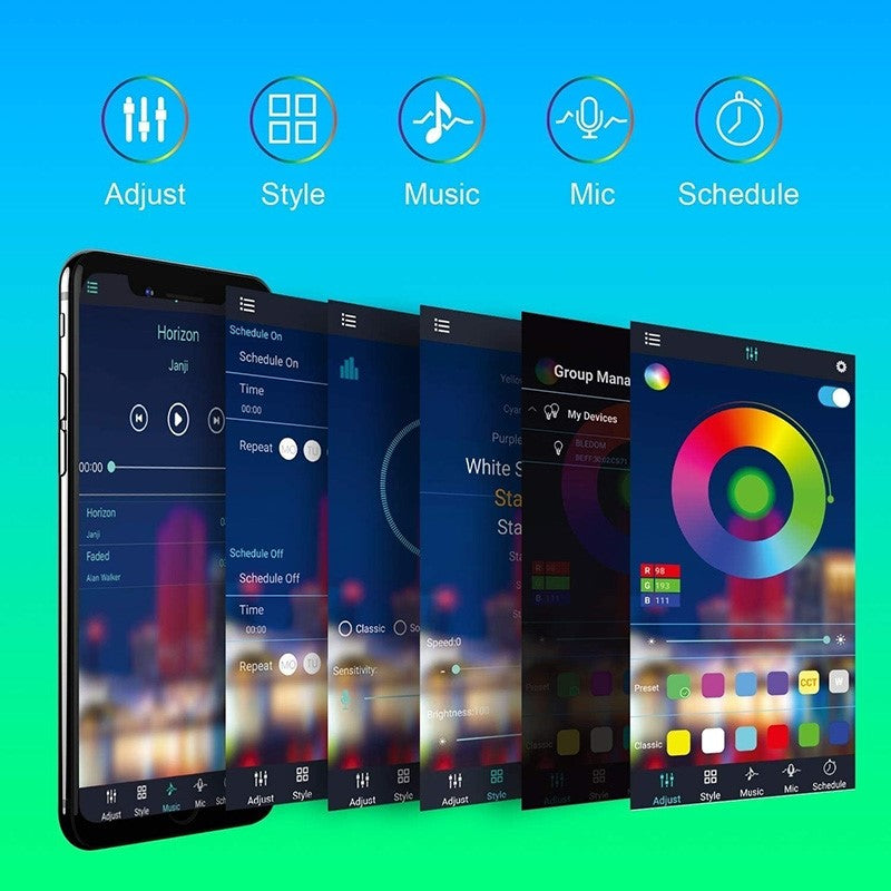 Bluetooth LED Strip Lights, ALED LIGHT 15M Waterproof RGB