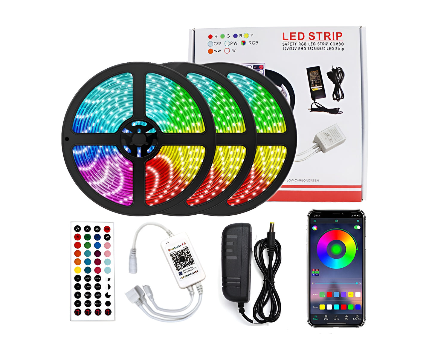 15M Waterproof RGB LED Strip Lights Bluetooth