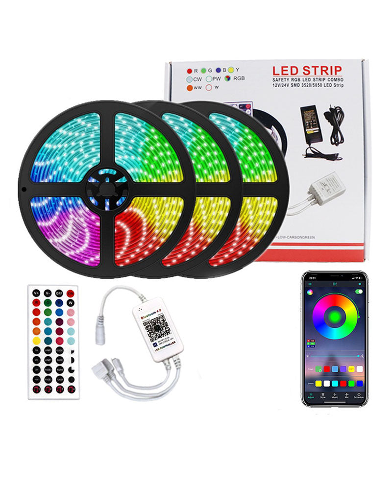 Bluetooth LED Strip Lights, ALED LIGHT 15M Waterproof RGB