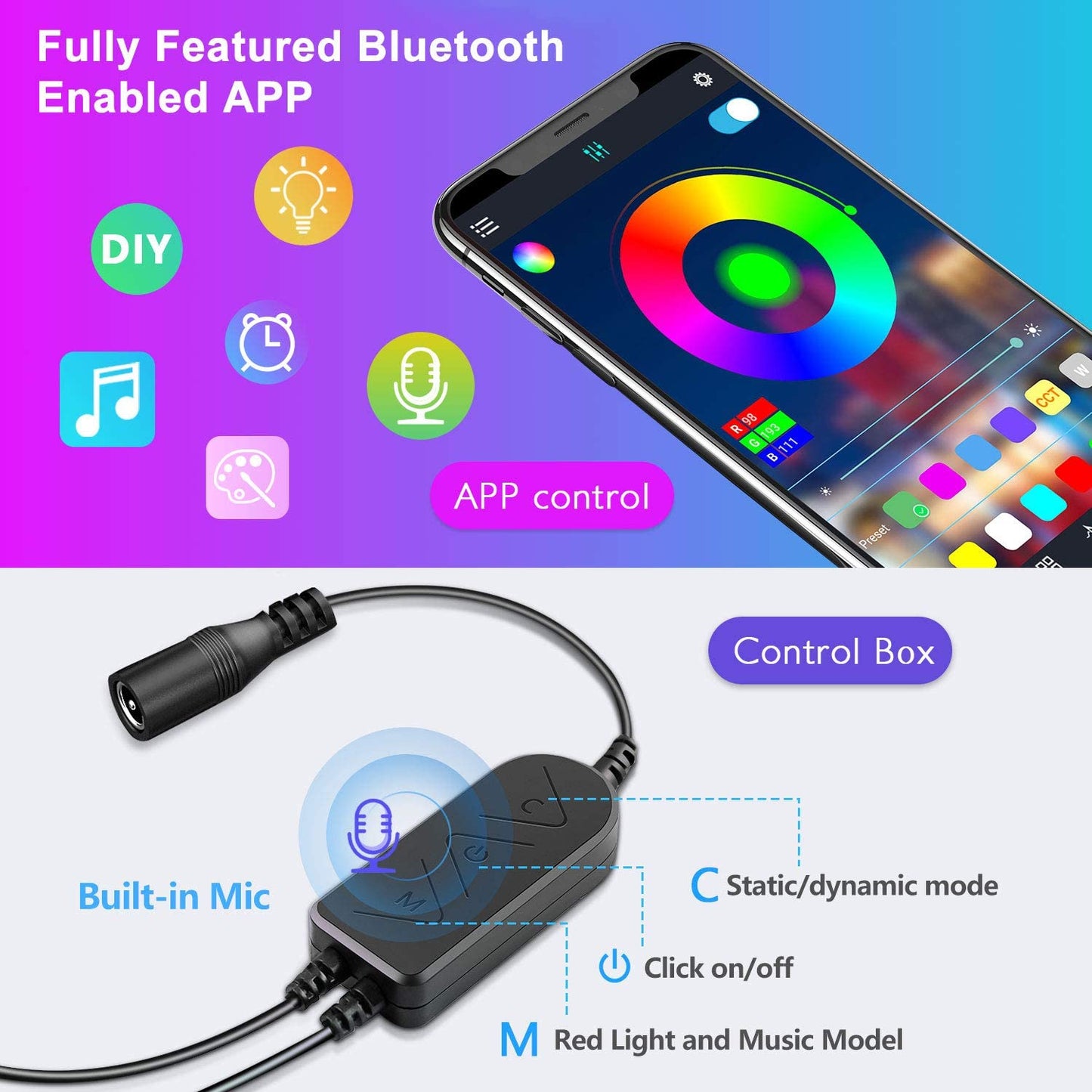 LED Strip Lights 20M 5050RGB 24key Remote