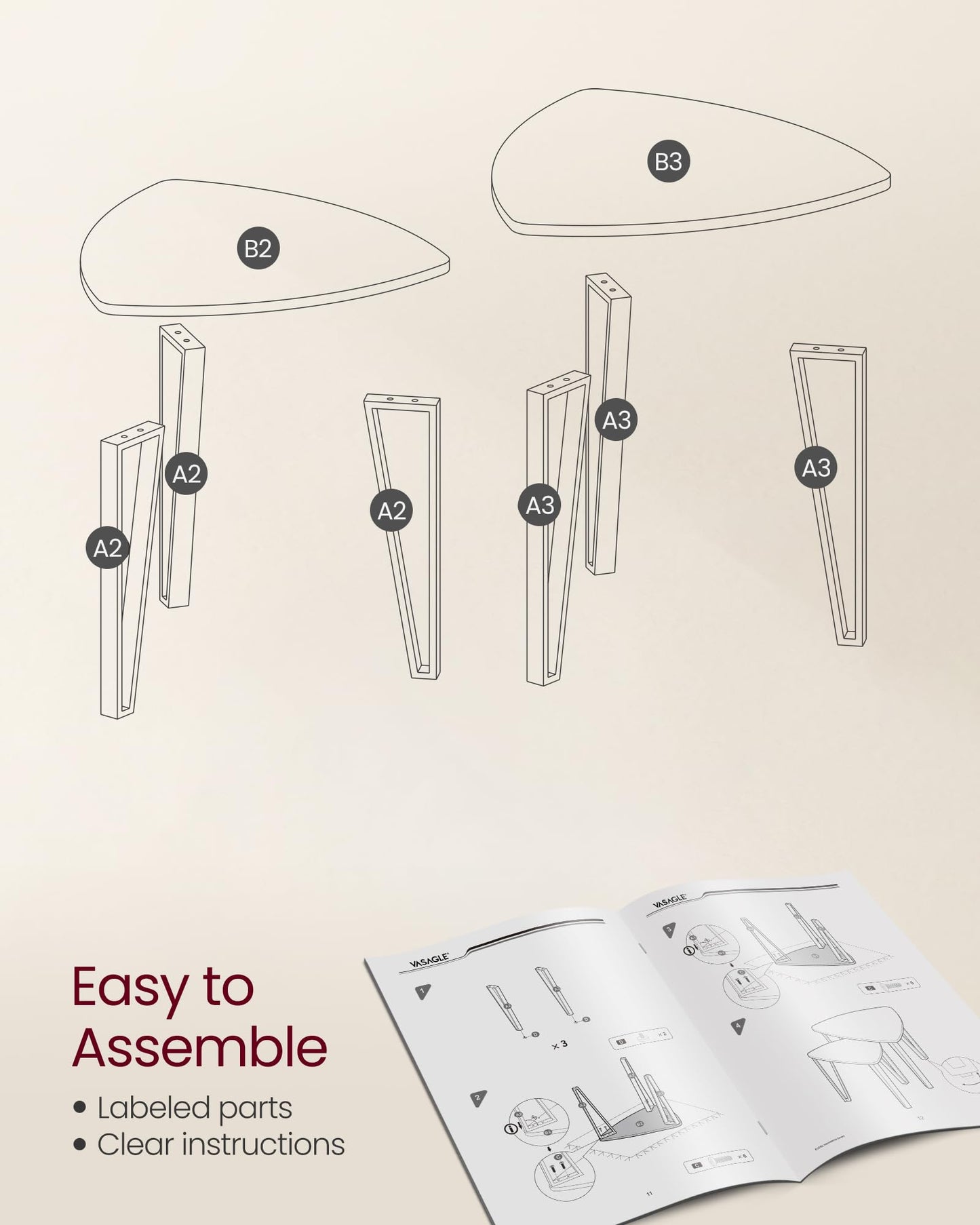 Coffee Table Nesting Table Set - 2pc