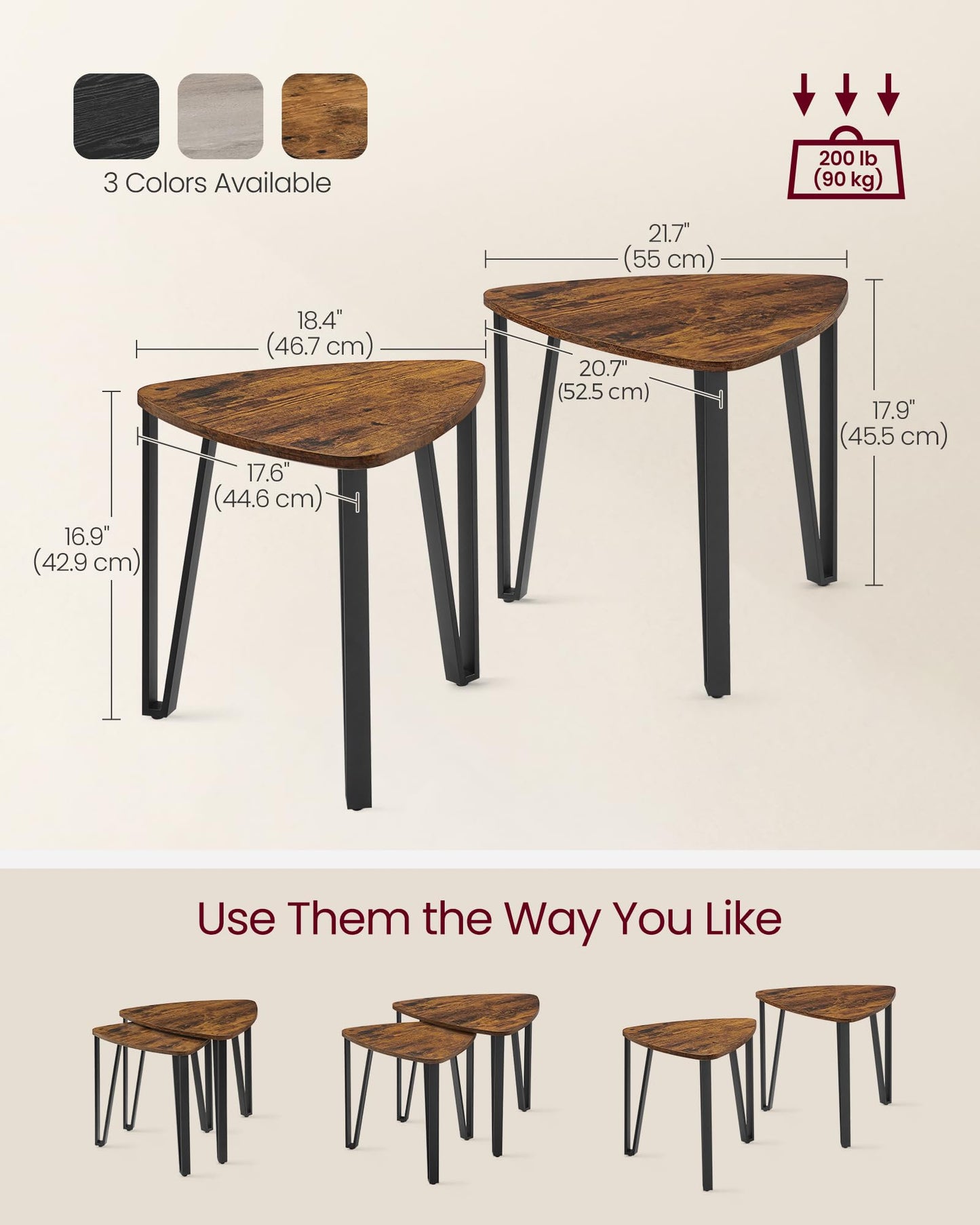 Coffee Table Nesting Table Set - 2pc