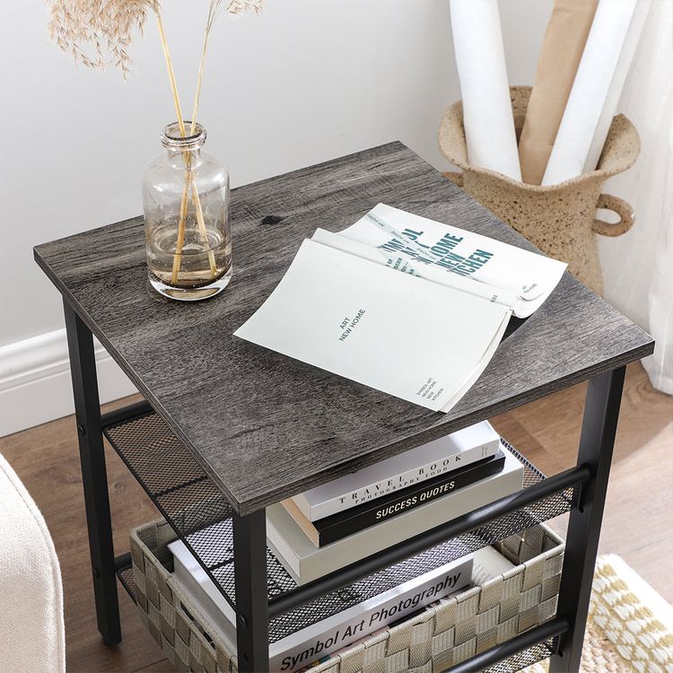 Side Table with Adjustable Shelves - vasagle