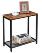 VASAGLE Brown End Table with Mesh Shelf