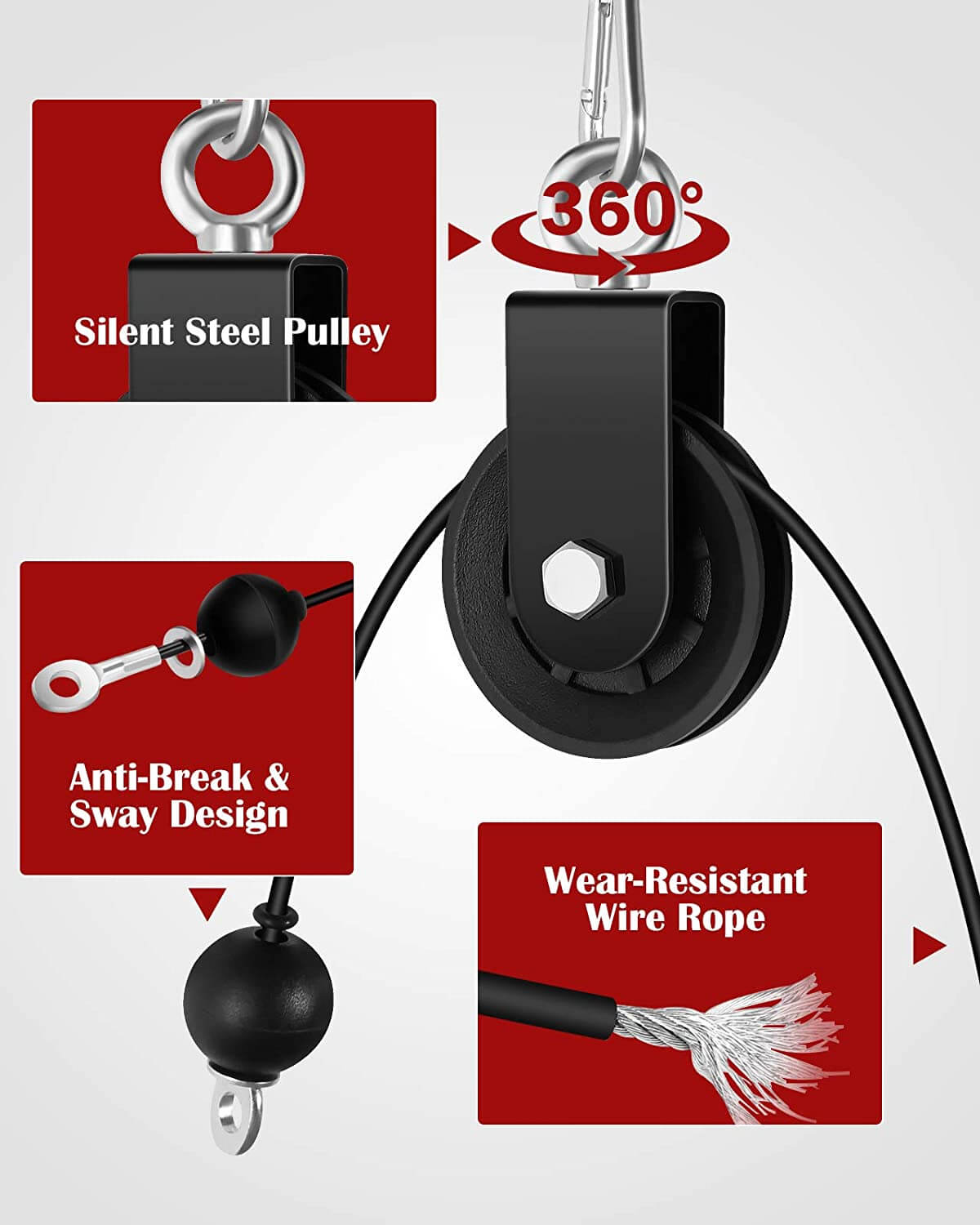 Fitness Pulley Cable System for Weight Lifting