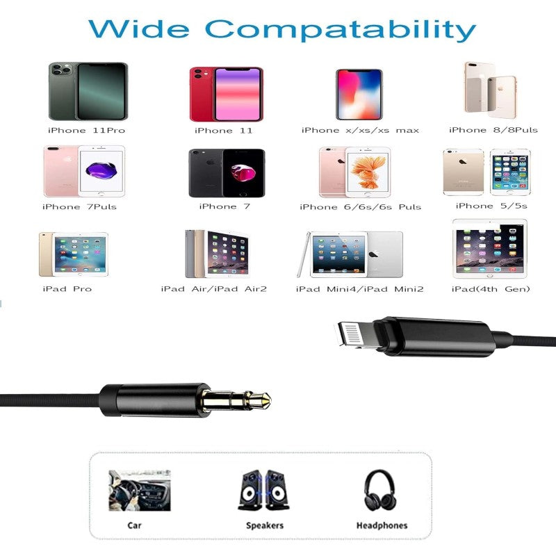 Lightning to AUX Cable Black