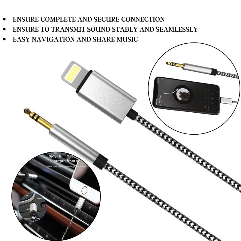 Lightning Cable to AUX 1 Meter 3.5mm