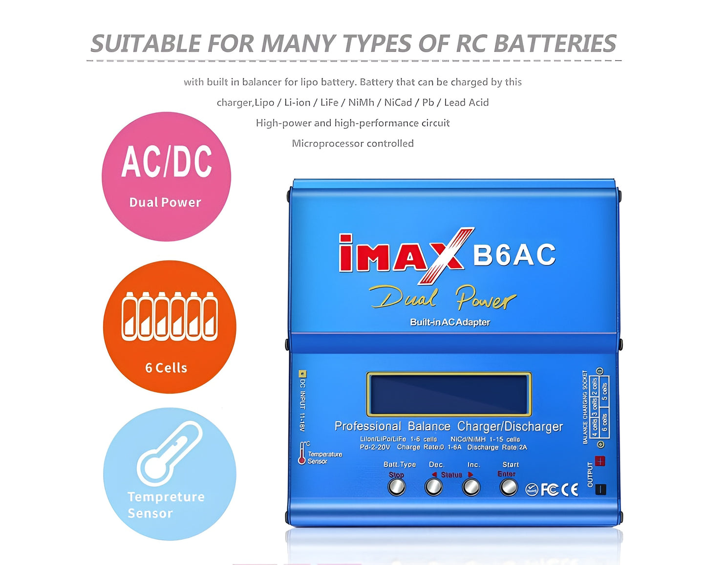 Lipo Battery Charger Imax B6Ac Balance Charger