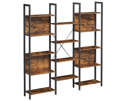 Industrial Bookshelf Bookcase 14 Shelf